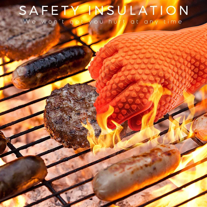 Oven Mitt Silicone - Sarung Tangan Silikon BBQ untuk Memanggang,
